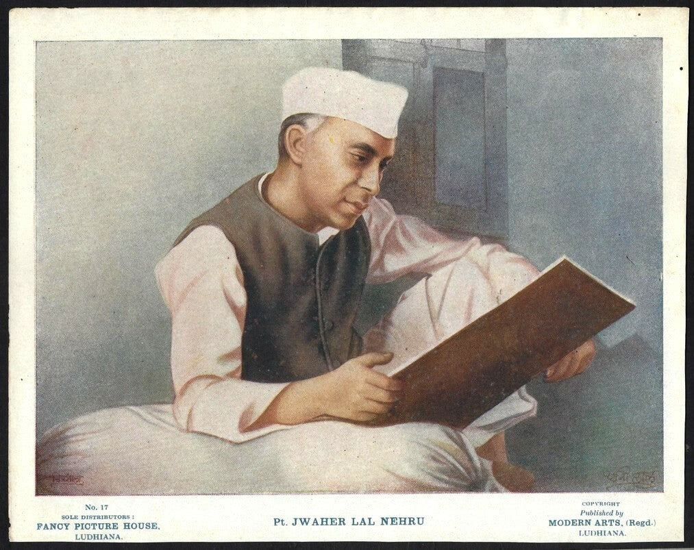 Jawaharlal Nehru vintage c.1940 poster India 8” x 10”
