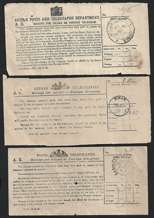 India 1908-35 telegrams (7)