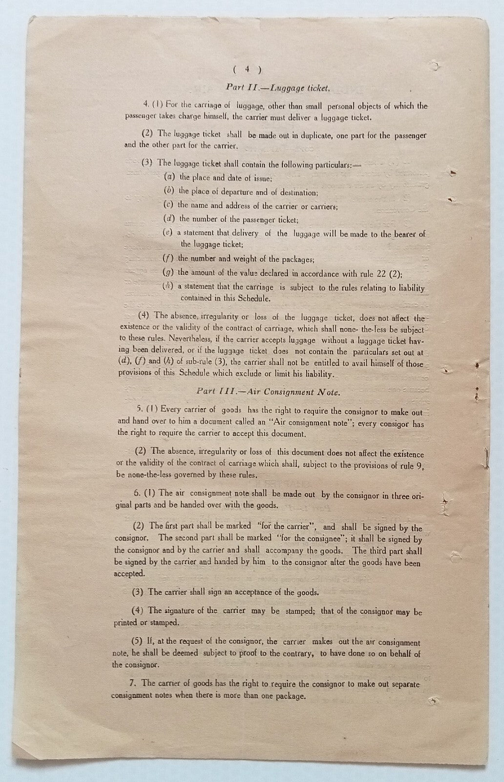 AOP India Jodhpur State THE CARRIAGE BY AIR ACT 1935