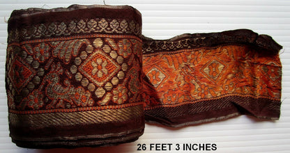 India Banarasi woven border / trim with zari (metallic) threads 3 3/4 in x 26 ft