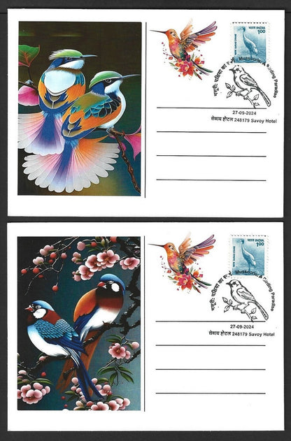 India 2024 BIRDS - WOODPECKERS maximum cards (not first day) (8)