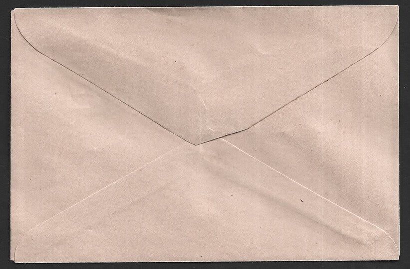 India 20p pink envelope with smudged EXTREME overinked stamp error