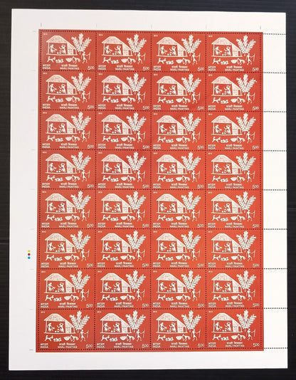 India 2012 Shekawati & Warli Paintings set of 2 sheets of 32 MNH