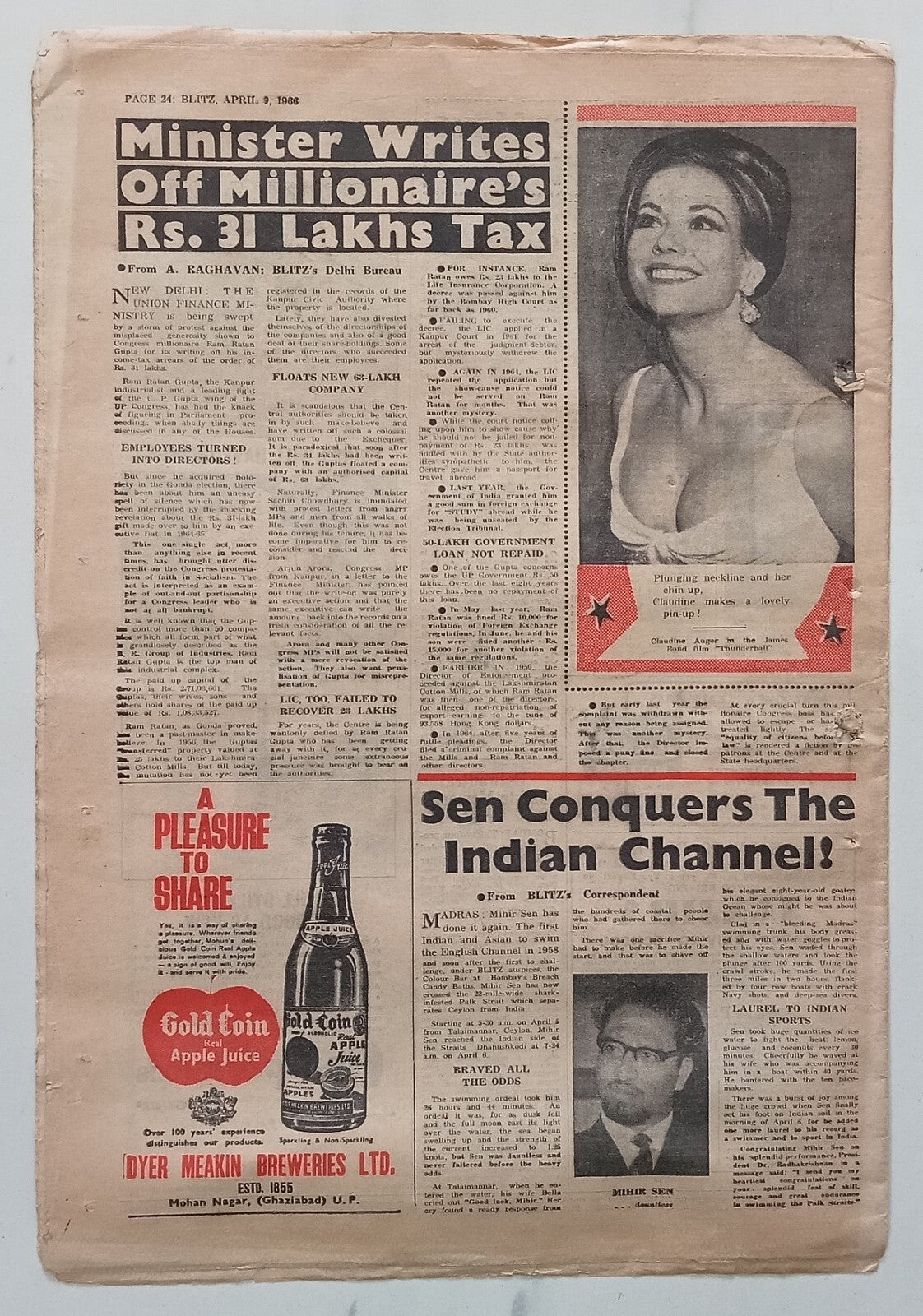 AOP India BLITZ 9 April 1966 INDIRA PEACE MISSION TO END VIETNAM WAR! (R )