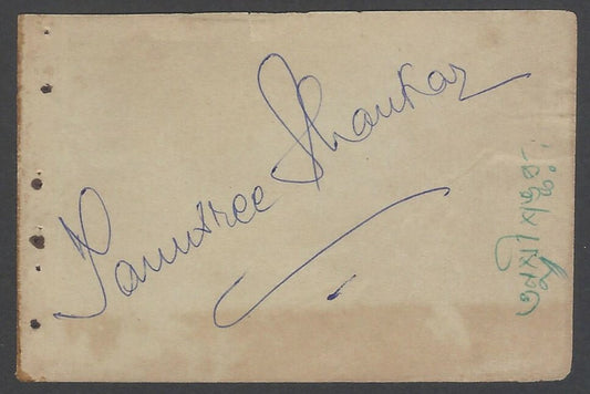 AOP India TANUSREE SHANKAR Dancer signed autograph book page 