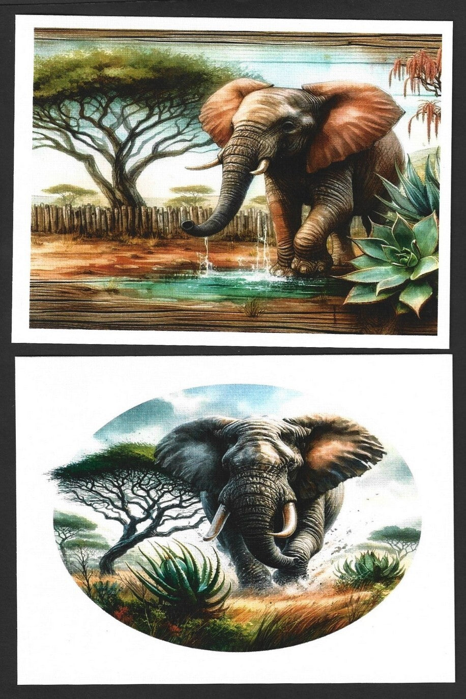 India 2023 LEMRU ELEPHANT RESERVE Special postcards (5)