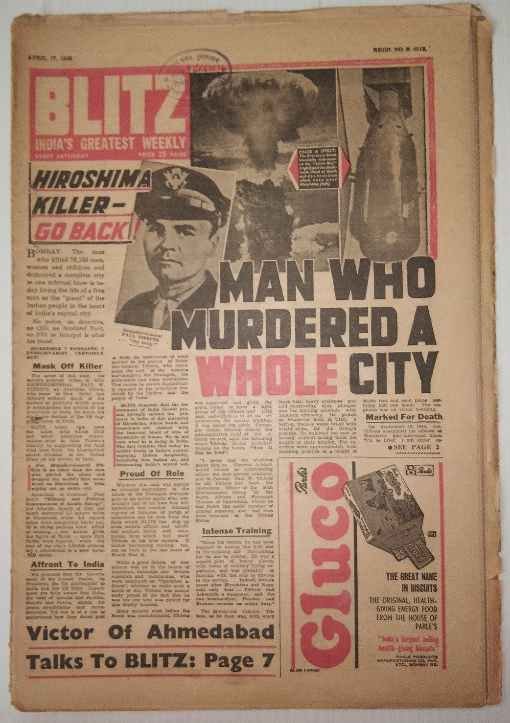 India Blitz April 1965 MAN WHO MURDERED A WHOLE CITY