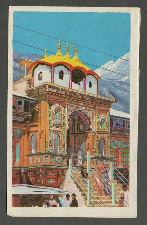 AOP India vintage Hindu postcard Badrinath Mandir & Trijugi Narain
