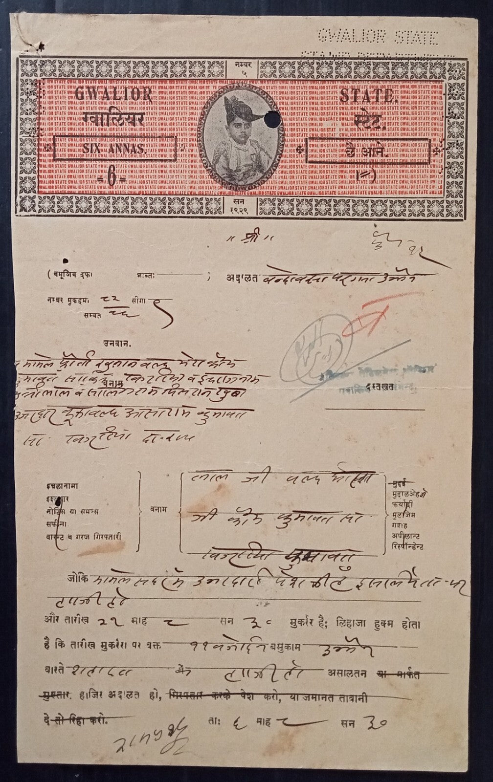 India Gwalior State stamp papers (5)