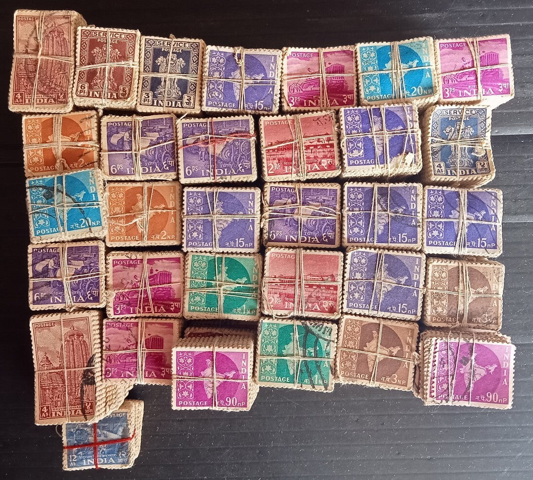 India 1949-58 Definatives Bundle Assortment used (14500 stamps)