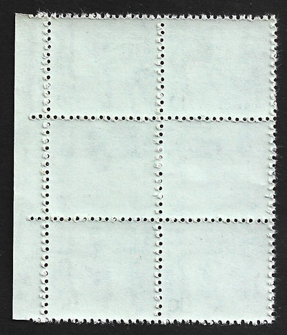 India 1979 Irrigation 10p block of 6 wih PRE PRINTING PAPER FOLD MNH