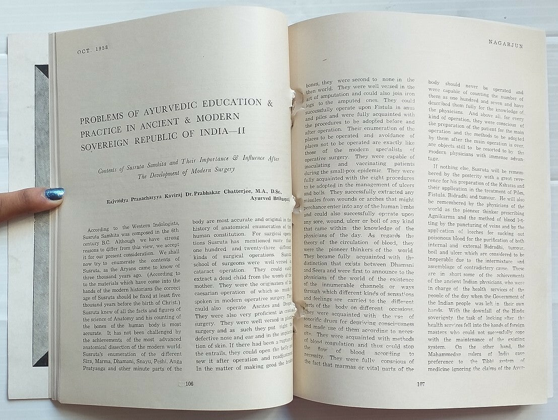 Nagarjun – An English monthly of Indian Ayurvedic Medicine 1958 (3 issues)
