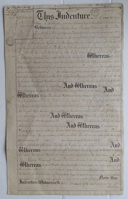 India 1870 document with 100R & 200R embossed revenues Mollah/Blatt Type 4