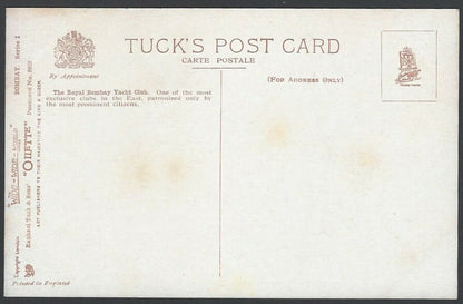 India BOMBAY vintage Oilette coloured postcard Royal Yacht Club