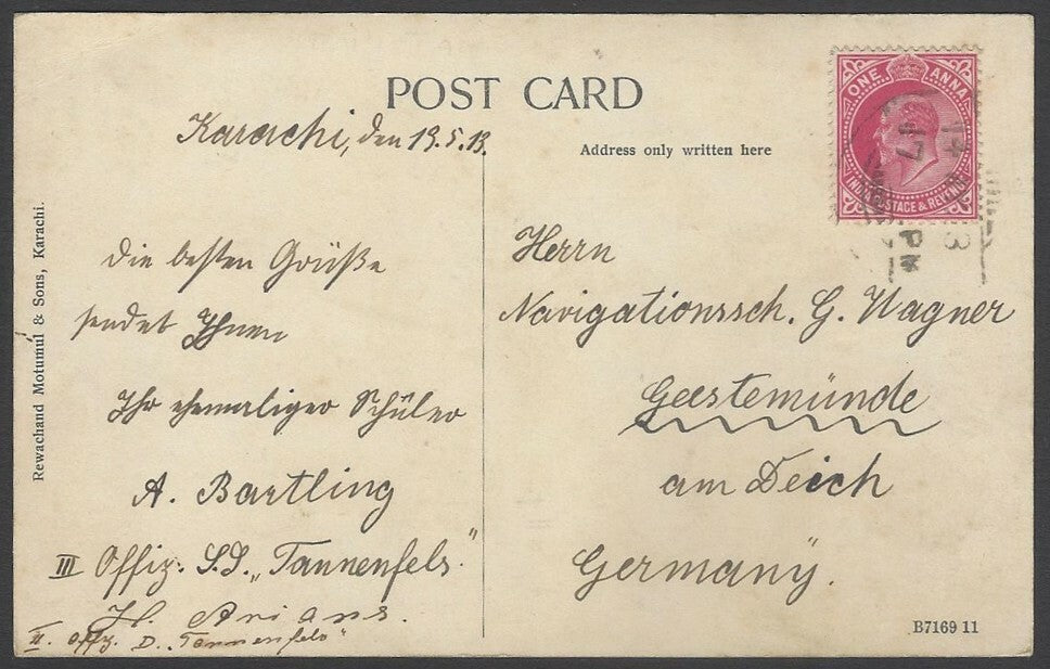 AOP India vintage postcard Victoria Gardens Hyderabad, Sind 
