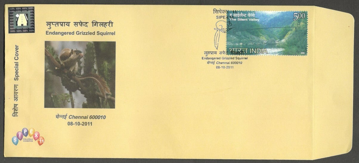 AOP India 2011 SIPEX Special covers Coral Reef Squirrel Rock Paintings (3)