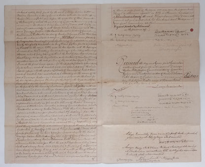 AOP India QV Queen Victoria 1868 Special Adhesive 10R on 1892 indenture 3 pgs