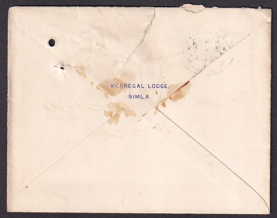India VICEREGAL LODGE, Simla 1907 crested letter & envelope