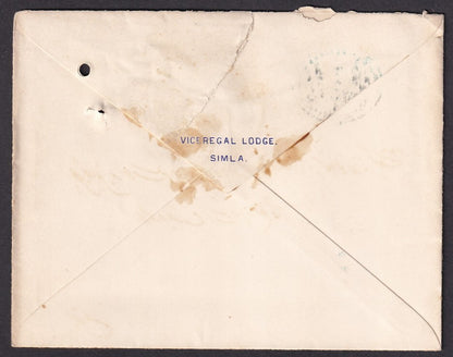 India VICEREGAL LODGE, Simla 1907 crested letter & envelope