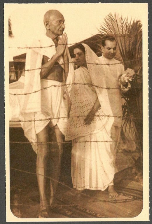 AOP India full back pictorial 50p Gandhi postal card GANDHI 
