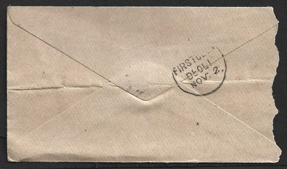 AOP India QV env wi boxed "POSTAGE DUE/ONE ANNA" obliterated 1881
