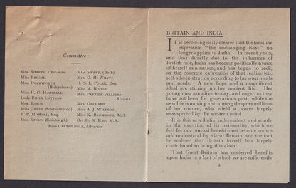 BRITAIN & INDIA Association for the Study of Mutual Interests booklet etc c.1929