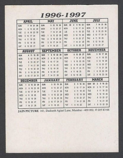 AOP Bollywood India promotional pocket calendar 1996-1997 RAVEENA TANDON