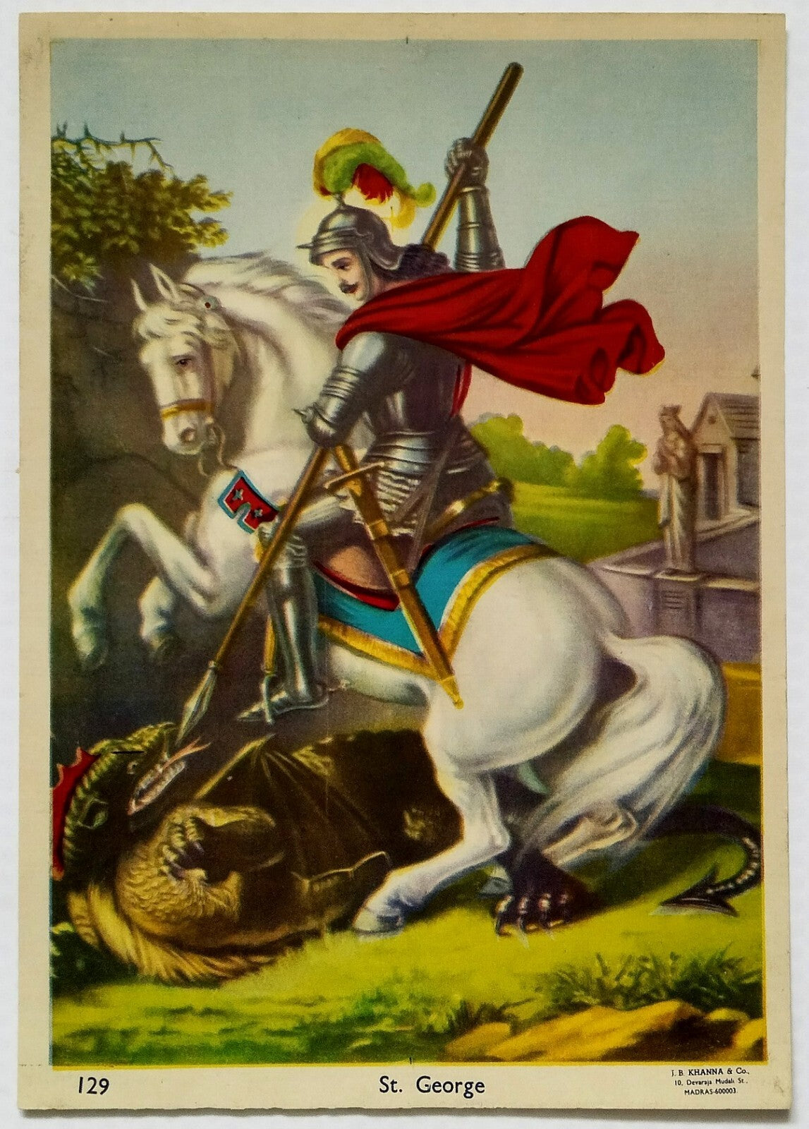 AOP India vintage poster ST. GEORGE 7" x 10"