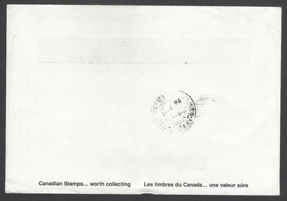 AOP Canada 1996 Historical Vehicles 90c on cover to India