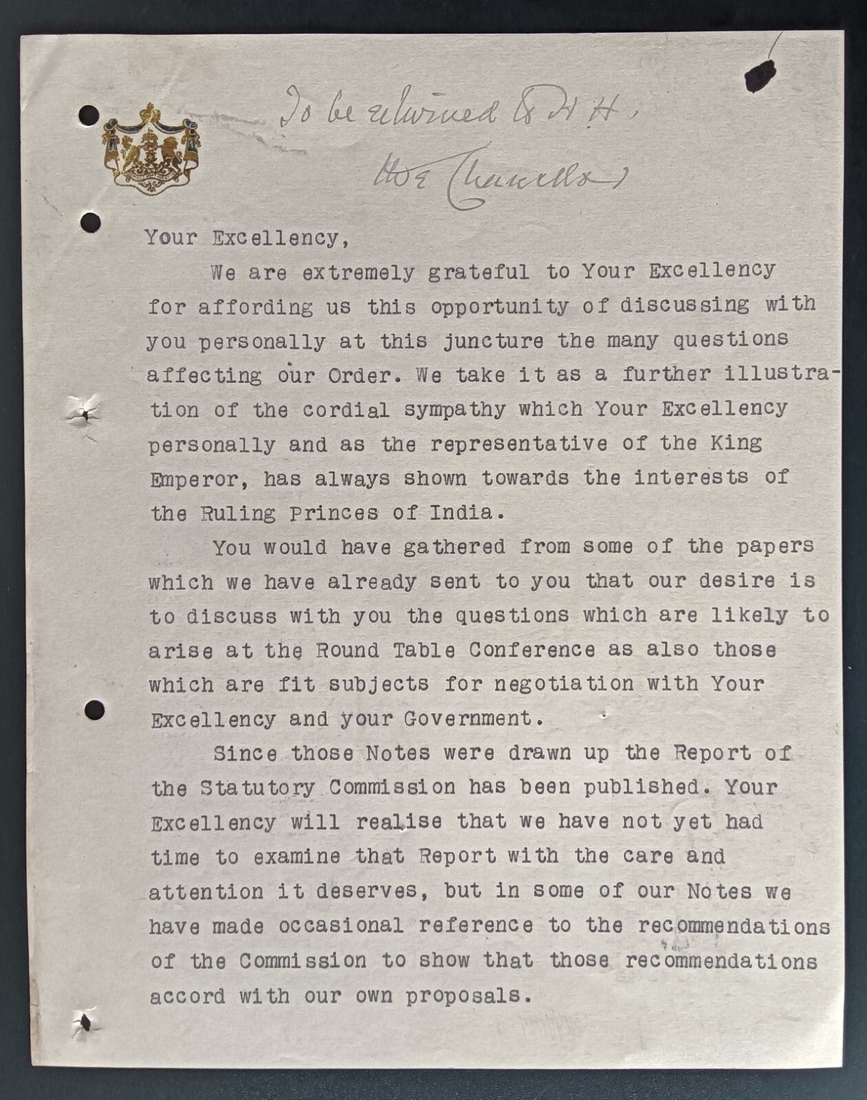 India crested letter PATIALA STATE