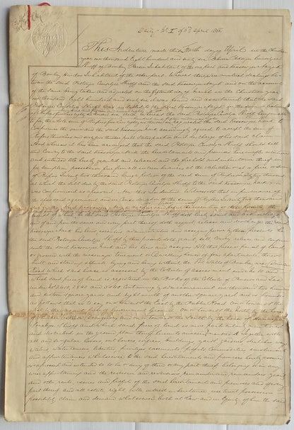 India 1866 document with 200R embossed revenue Mollah/Blatt #4-30 Rarity D