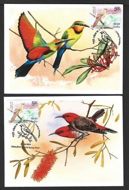 India 2024 BIRDS - WOODPECKERS maximum cards (not first day) (8)