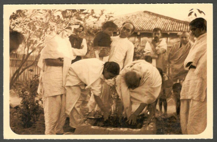 AOP India full back pictorial 50p Gandhi postal card GANDHI 