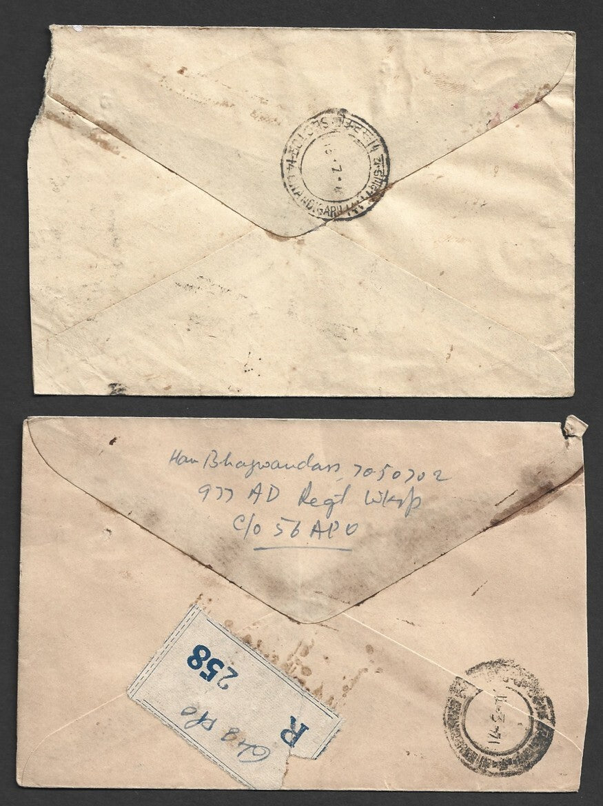 India 1960s-70s Military registered FPO (Field Post Office) covers (12)