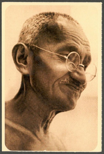 AOP India full back pictorial 50p Gandhi postal card GANDHI 