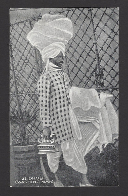 India vintage postcard DHOBI (WASHING MAN) Pub. D C Mehra, Cherat Hill