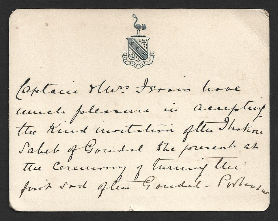 AOP India 1887 crested card