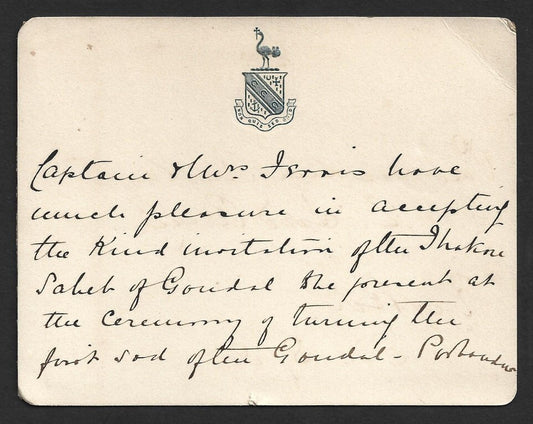 AOP India 1887 crested card