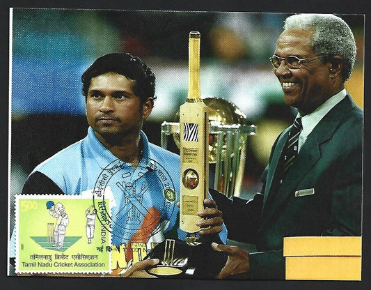 India 2023 ICC Cricket World Cup postcard SACHIN & SOURAV GANGULY