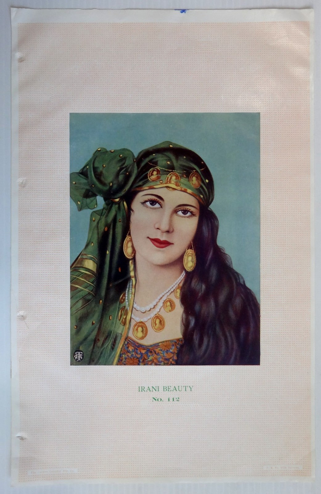 India 1951 Calendar sample IRANI BEAUTY 11.5”x18”