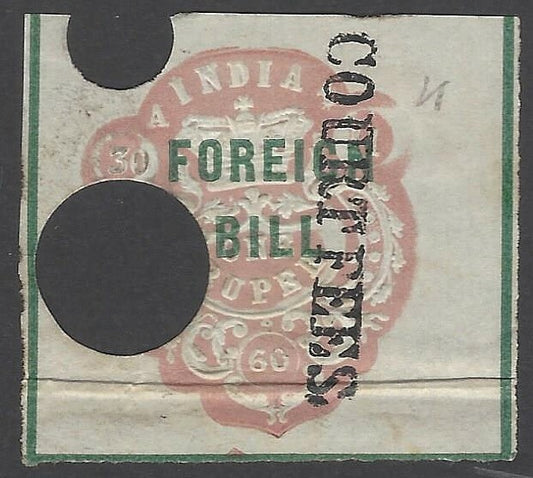 AOP India QV 1870 COURT FEES black ovpt no bars on QV FOREIGN BILL 1R unlisted