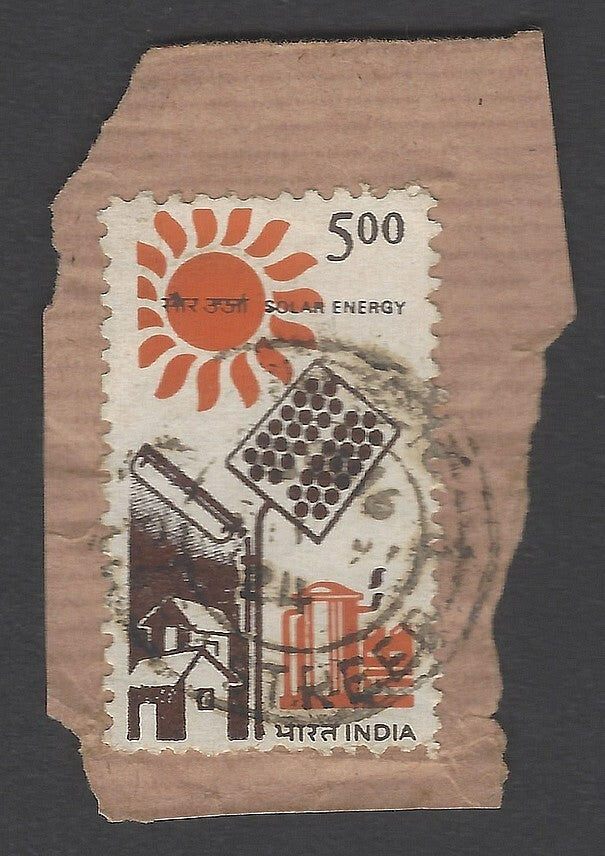 AOP India Postal Forgery : 1986-95 5R Solar Energy used on piece