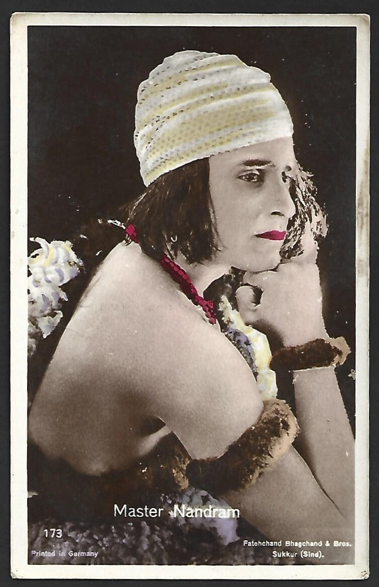 India Bollywood Master Nandram Vintage real photo handcoloured postcard