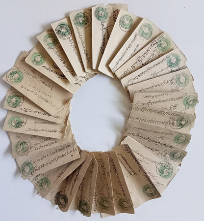 India KEdVII 1/2a green envelopes x 100 selected for condition WHOLESALE