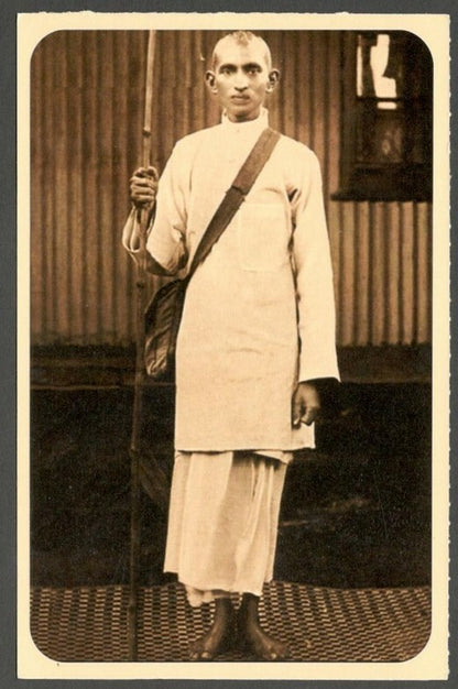 India full back pictorial 50p Gandhi postal card during satyagraha campaign