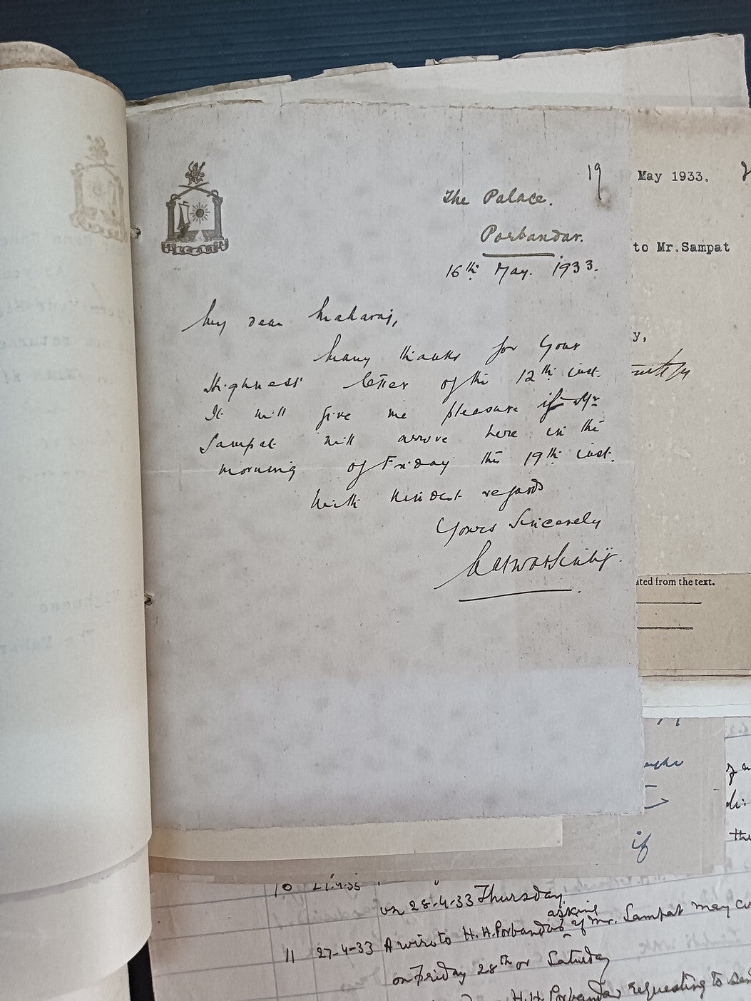 India 1933 Gondal Porbandar Dispute correspondence incl. 20 signed by Maharajas