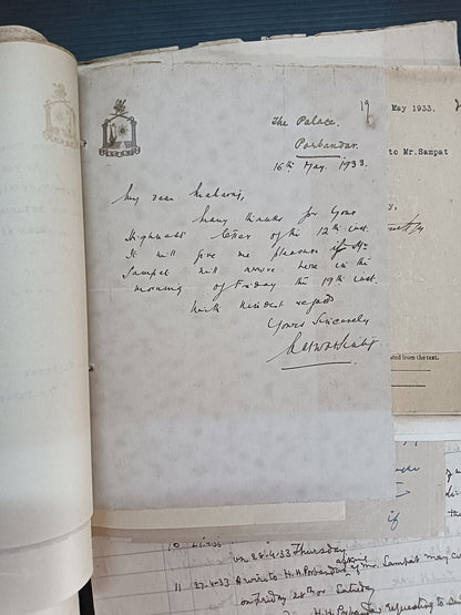 India 1933 Gondal Porbandar Dispute correspondence incl. 20 signed by Maharajas