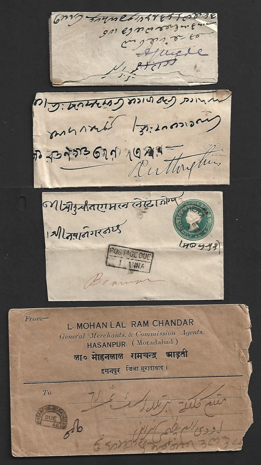 AOP India 1870s-1934 postage due covers (10)