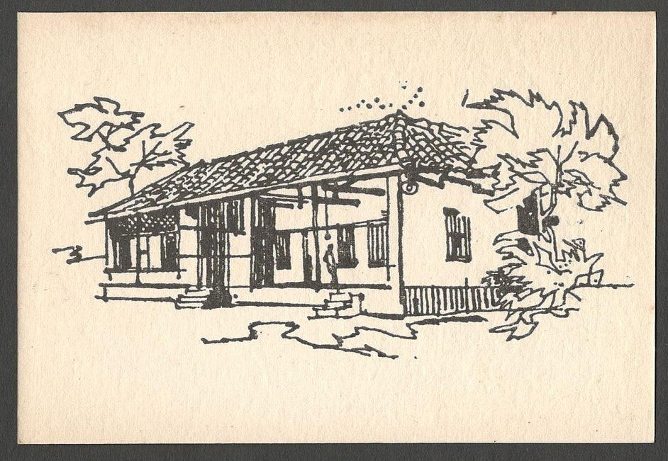 AOP India vintage postcard Hriday Kunj, Satyagraha Ashram, Sabarmati