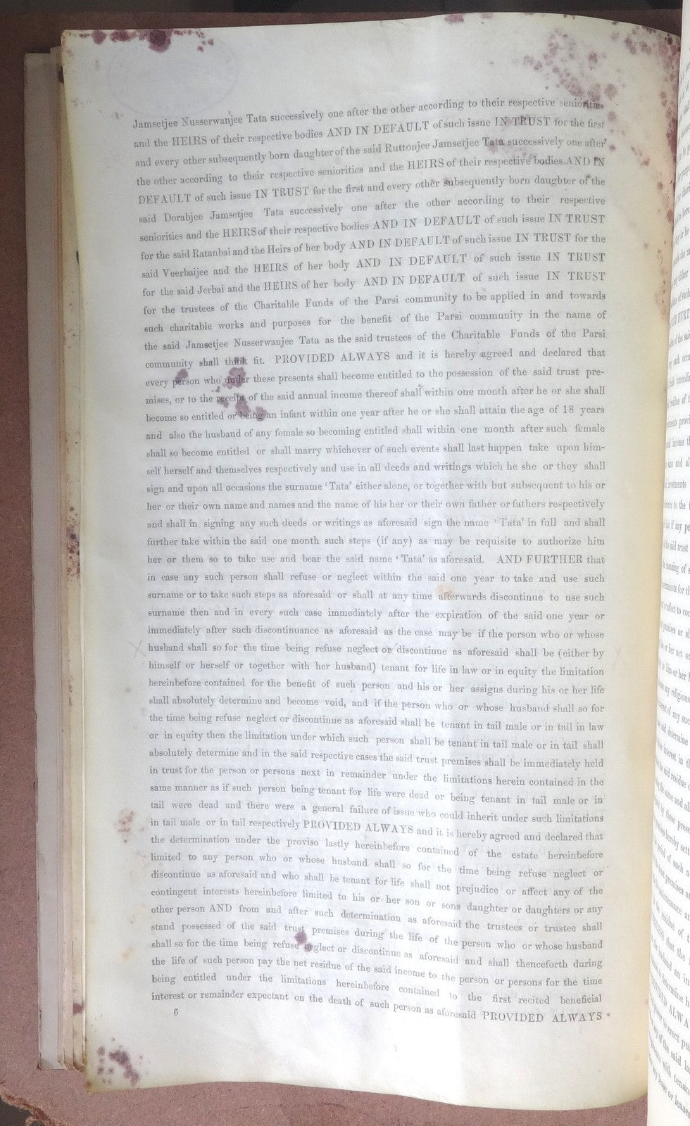 India 1887 Indenture signed Jamshetji, Dorabji, Ratanji & Sir Ratan TATA